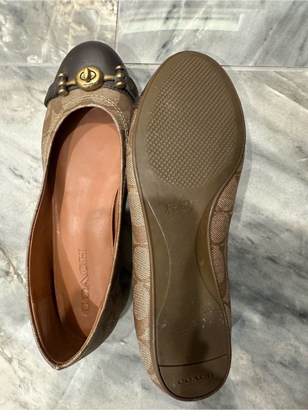 COACH Brown Signature Canvas and Leather Ballet Flats (NWOT) - Picture 2 of 2